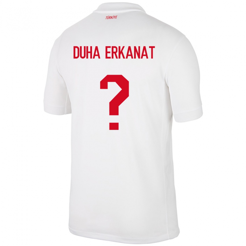 Kinder Türkei Ahmet Duha Erkanat #0 Weiß Heimtrikot Trikot 24-26 T-Shirt Österreich