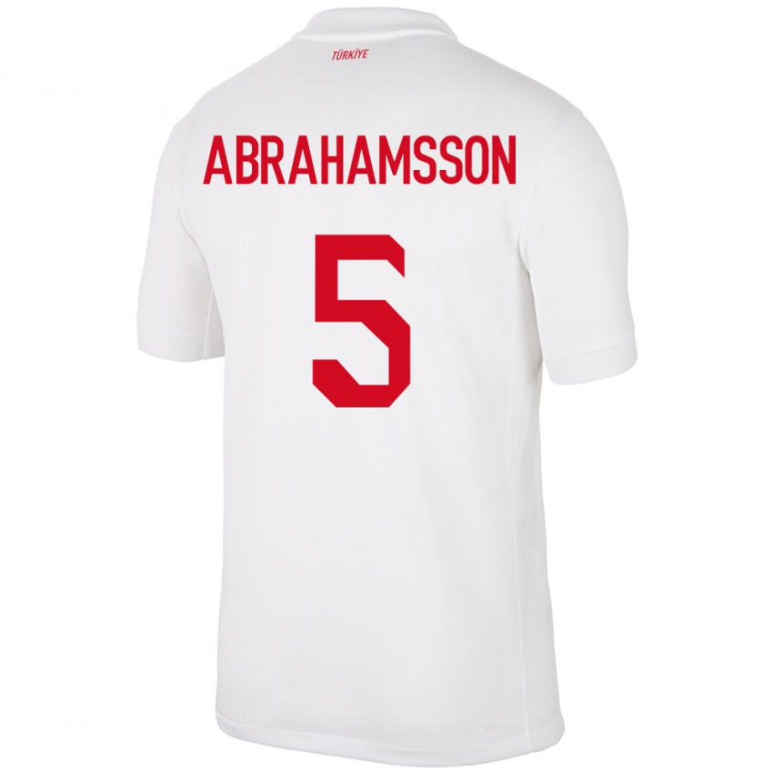 Kinder Türkei Sejde Aylin Abrahamsson #5 Weiß Heimtrikot Trikot 24-26 T-Shirt Österreich