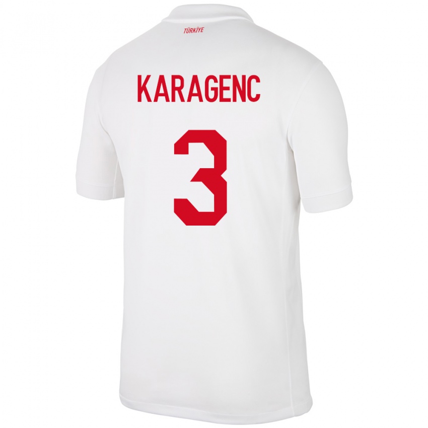 Kinder Türkei Didem Karagenç #3 Weiß Heimtrikot Trikot 24-26 T-Shirt Österreich