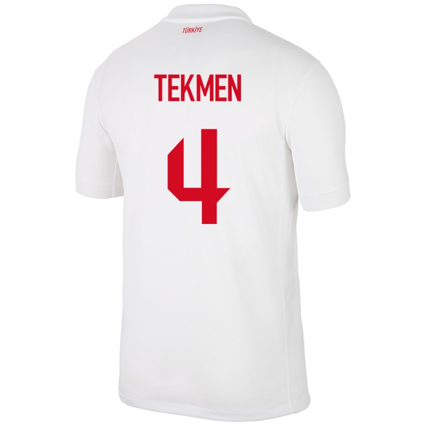 Kinder Türkei Ece Tekmen #4 Weiß Heimtrikot Trikot 24-26 T-Shirt Österreich