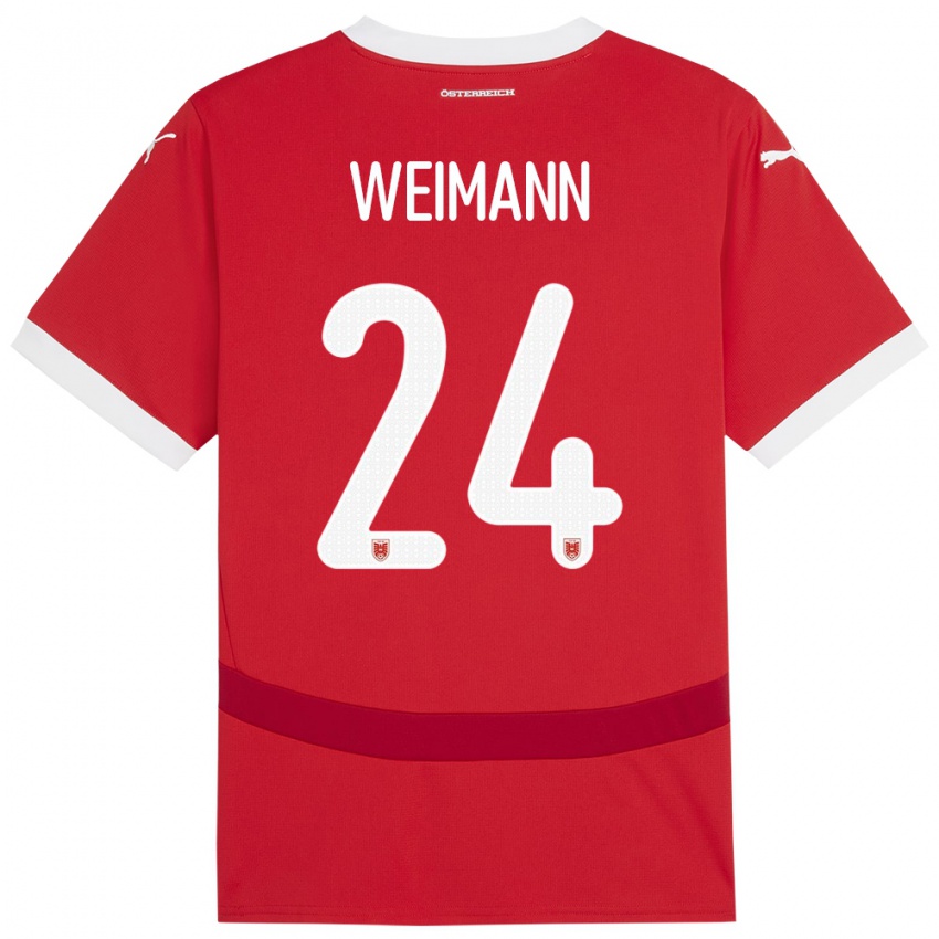 Kinder Österreich Andreas Weimann #24 Rot Heimtrikot Trikot 24-26 T-Shirt Österreich