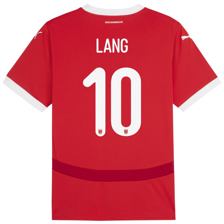 Kinder Österreich Christoph Lang #10 Rot Heimtrikot Trikot 24-26 T-Shirt Österreich