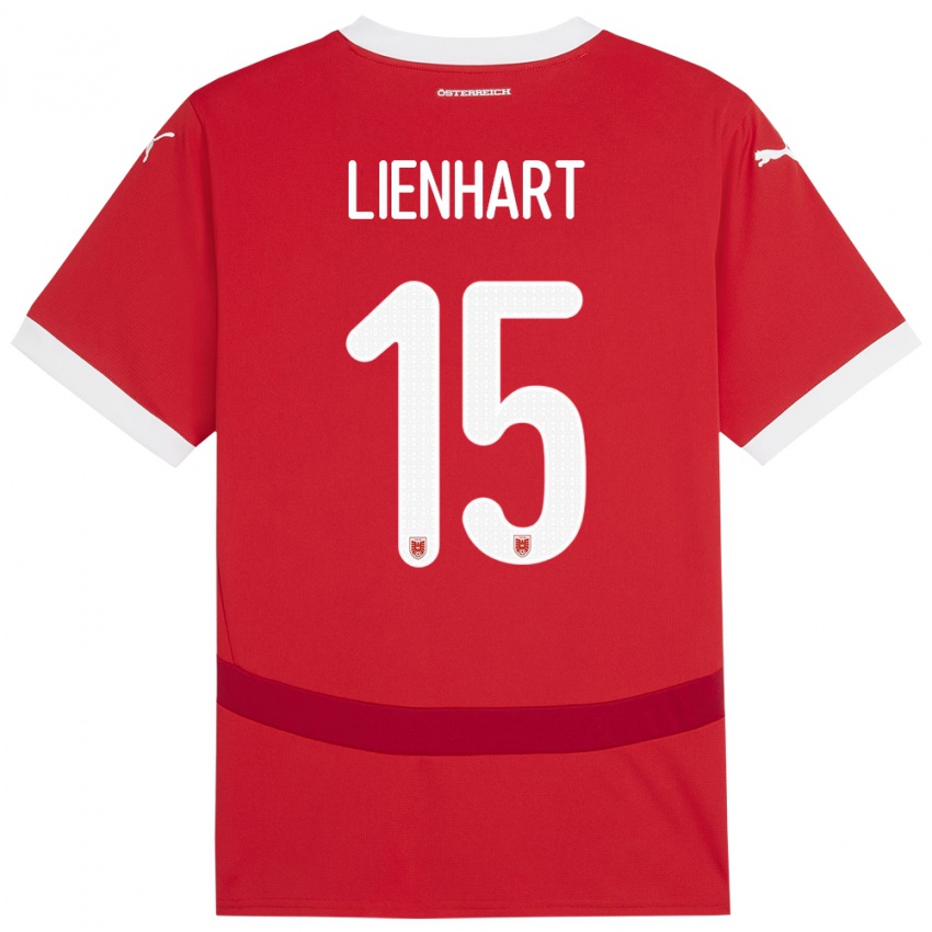 Kinder Österreich Philipp Lienhart #15 Rot Heimtrikot Trikot 24-26 T-Shirt Österreich