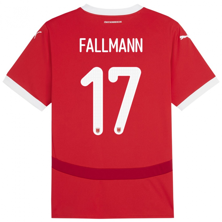 Kinder Österreich Pascal Fallmann #17 Rot Heimtrikot Trikot 24-26 T-Shirt Österreich