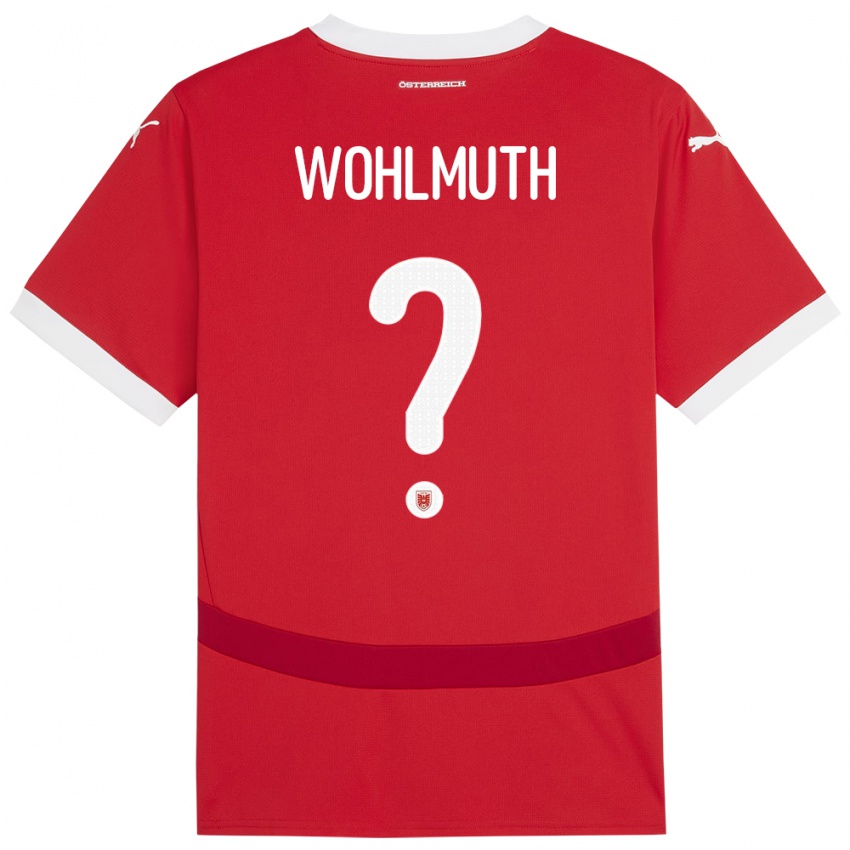 Kinder Österreich Fabian Wohlmuth #0 Rot Heimtrikot Trikot 24-26 T-Shirt Österreich