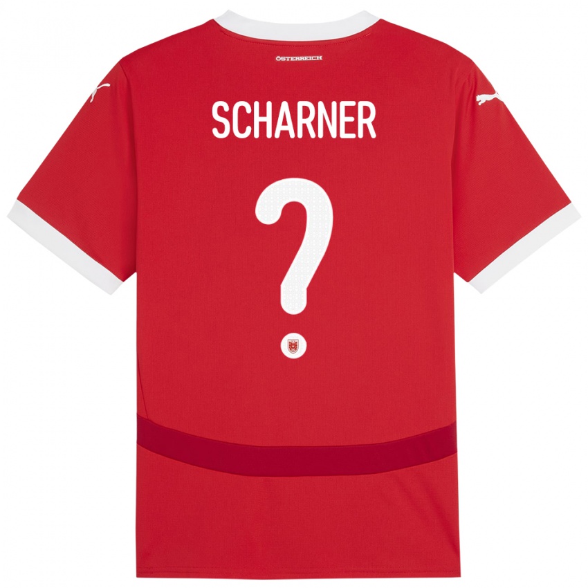 Kinder Österreich Benedict Scharner #0 Rot Heimtrikot Trikot 24-26 T-Shirt Österreich