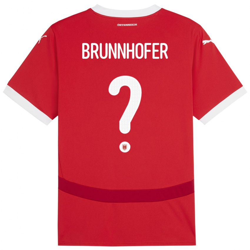 Kinder Österreich Jakob Brunnhofer #0 Rot Heimtrikot Trikot 24-26 T-Shirt Österreich