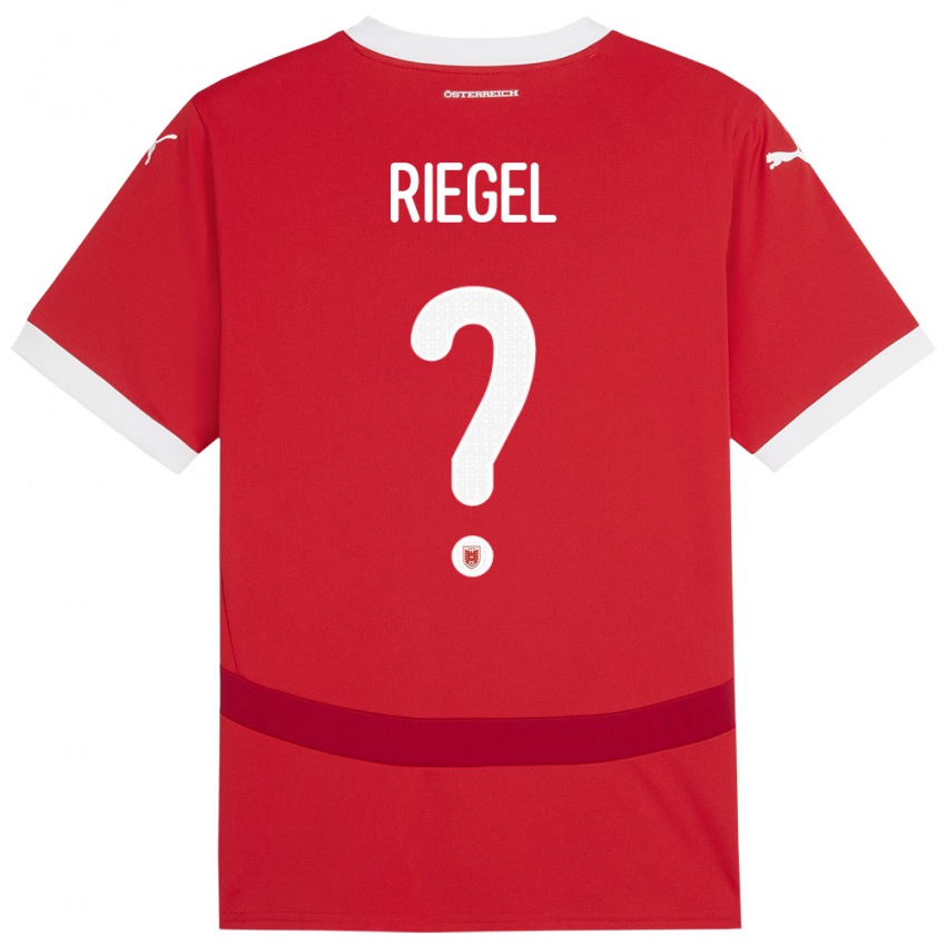 Kinder Österreich Adrian Riegel #0 Rot Heimtrikot Trikot 24-26 T-Shirt Österreich