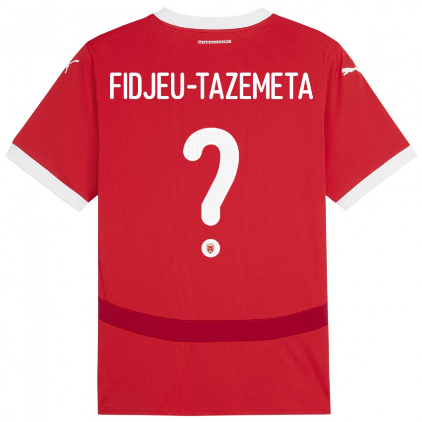 Kinder Österreich Thierry Fidjeu-Tazemeta #0 Rot Heimtrikot Trikot 24-26 T-Shirt Österreich