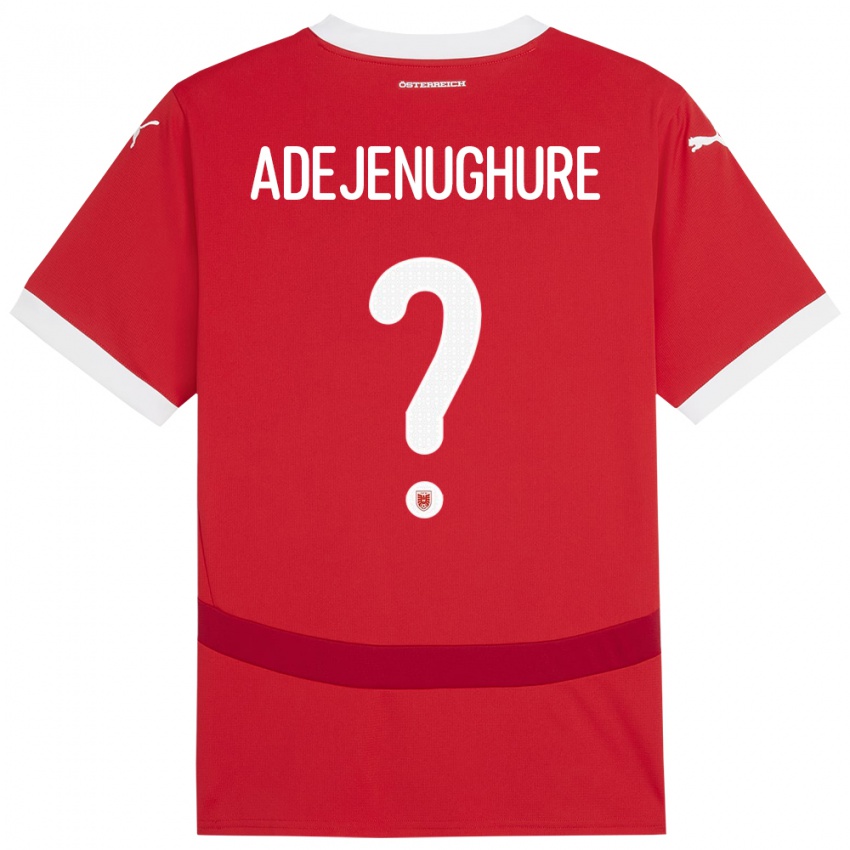 Kinder Österreich Oghenetejiri Adejenughure #0 Rot Heimtrikot Trikot 24-26 T-Shirt Österreich