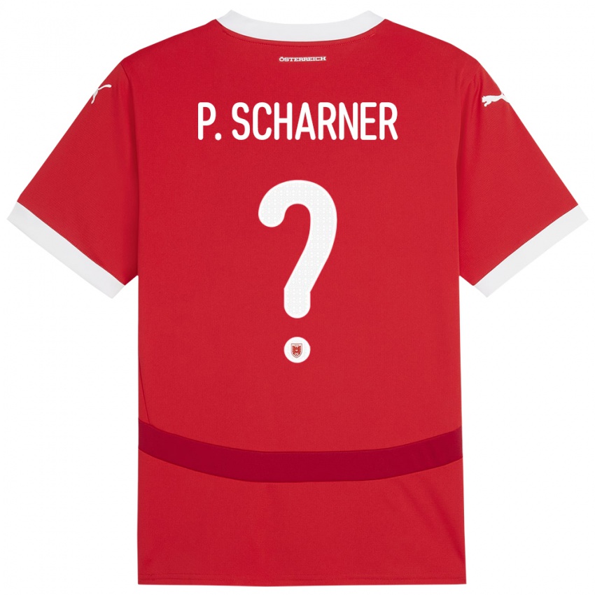 Kinder Österreich Paul Scharner #0 Rot Heimtrikot Trikot 24-26 T-Shirt Österreich