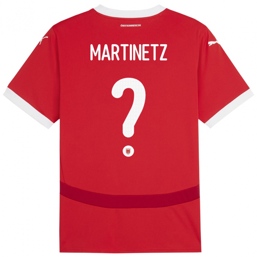 Kinder Österreich Gregor Martinetz #0 Rot Heimtrikot Trikot 24-26 T-Shirt Österreich