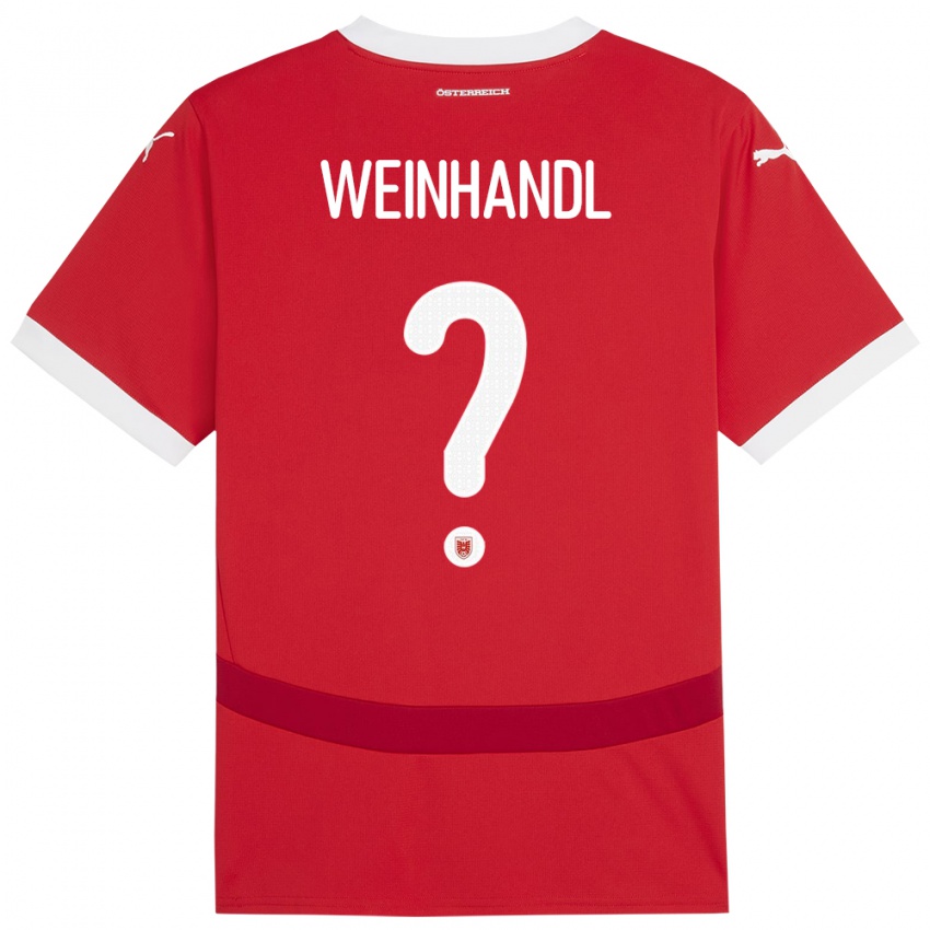 Kinder Österreich Luca Weinhandl #0 Rot Heimtrikot Trikot 24-26 T-Shirt Österreich
