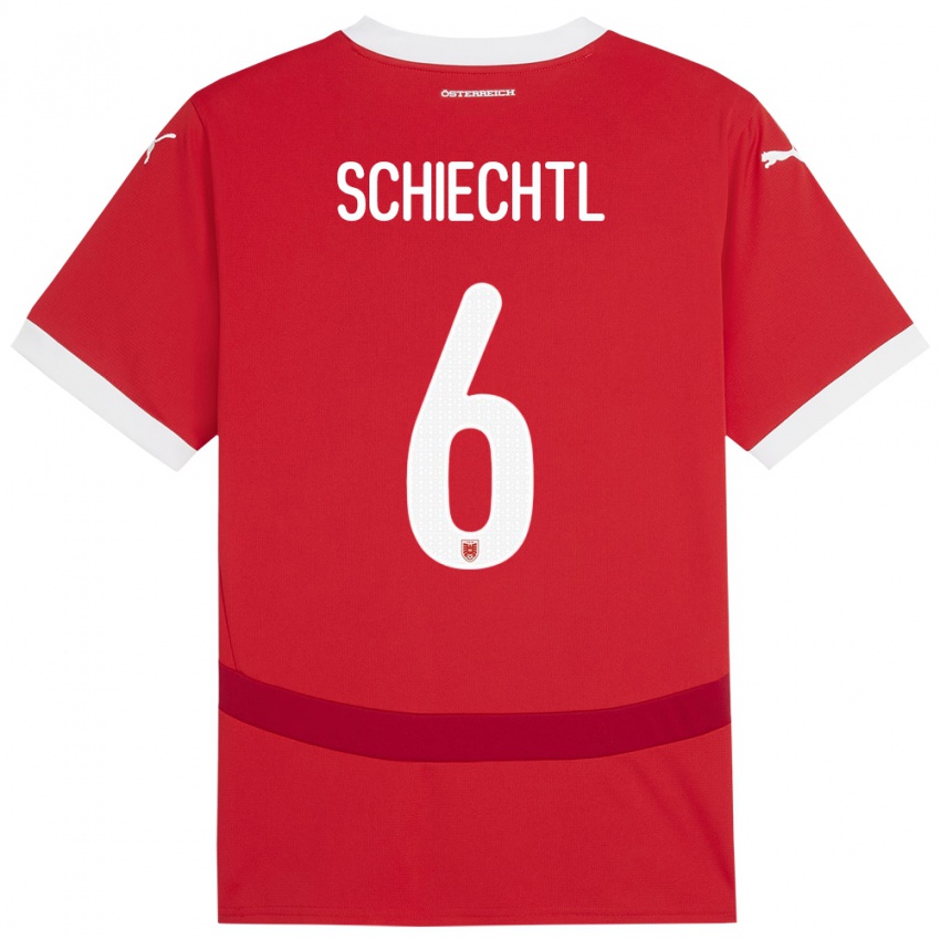 Kinder Österreich Katharina Schiechtl #6 Rot Heimtrikot Trikot 24-26 T-Shirt Österreich