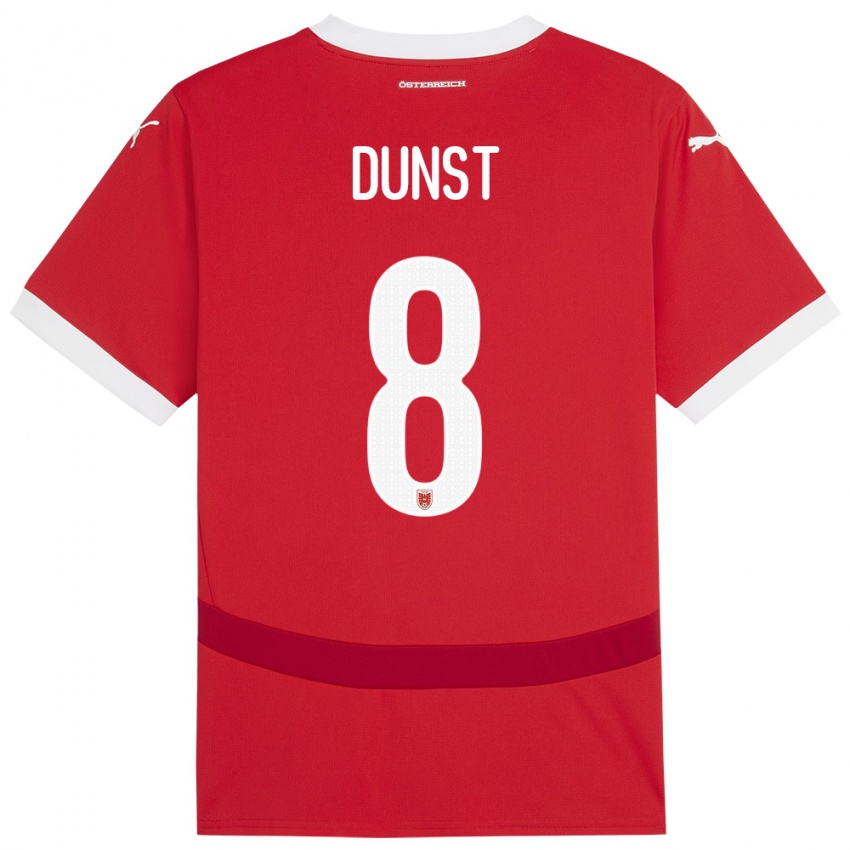 Kinder Österreich Barbara Dunst #8 Rot Heimtrikot Trikot 24-26 T-Shirt Österreich