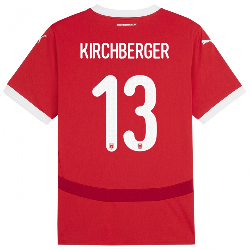 Kinder Österreich Virginia Kirchberger #13 Rot Heimtrikot Trikot 24-26 T-Shirt Österreich