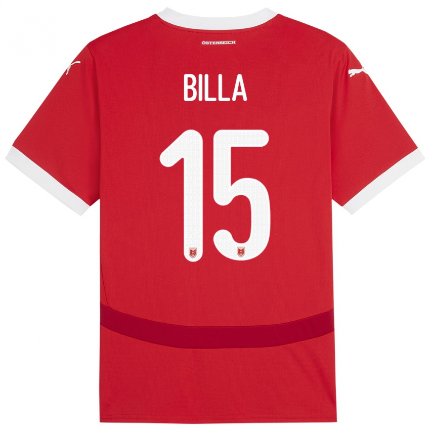 Kinder Österreich Nicole Billa #15 Rot Heimtrikot Trikot 24-26 T-Shirt Österreich