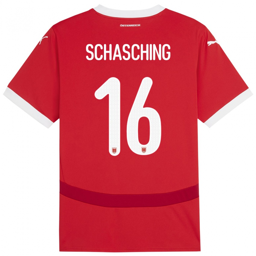 Kinder Österreich Annabel Schasching #16 Rot Heimtrikot Trikot 24-26 T-Shirt Österreich