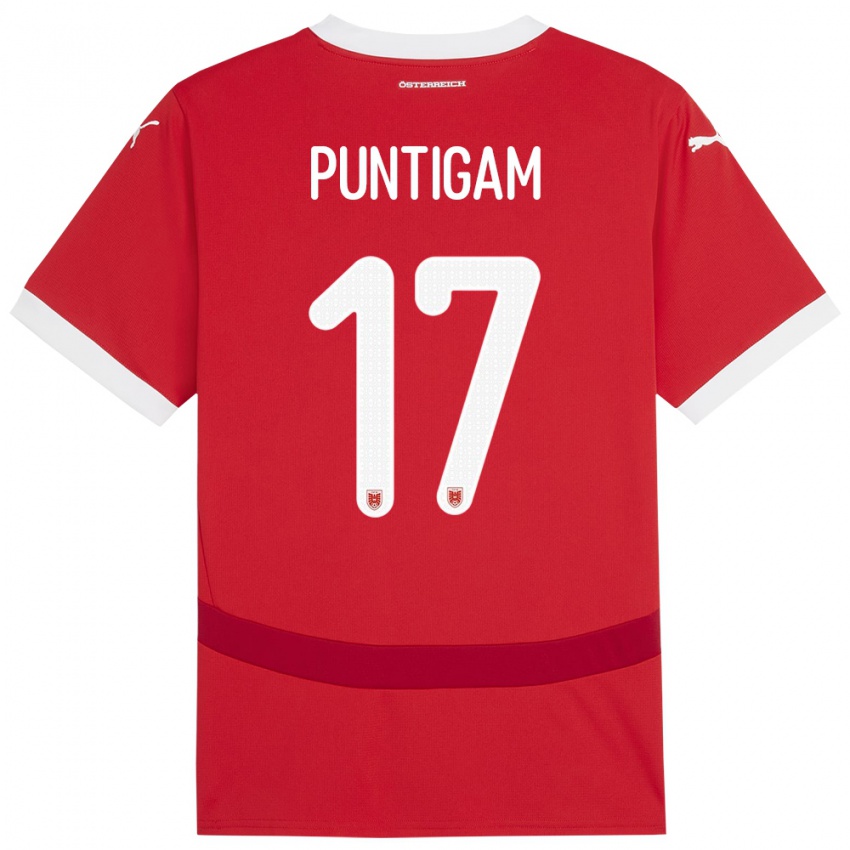 Kinder Österreich Sarah Puntigam #17 Rot Heimtrikot Trikot 24-26 T-Shirt Österreich