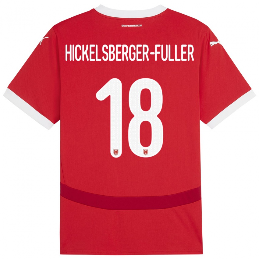 Kinder Österreich Julia Hickelsberger-Füller #18 Rot Heimtrikot Trikot 24-26 T-Shirt Österreich