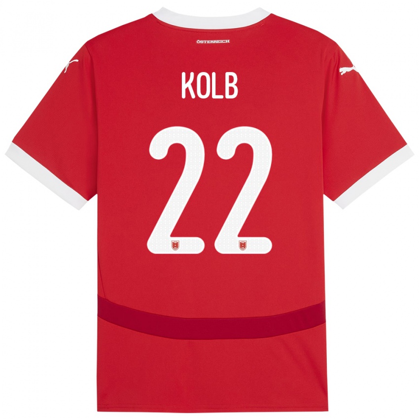 Kinder Österreich Lisa Kolb #22 Rot Heimtrikot Trikot 24-26 T-Shirt Österreich