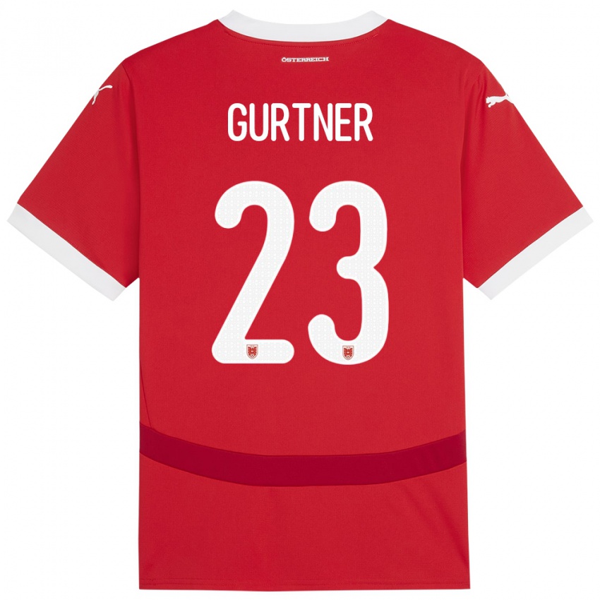 Kinder Österreich Andrea Gurtner #23 Rot Heimtrikot Trikot 24-26 T-Shirt Österreich