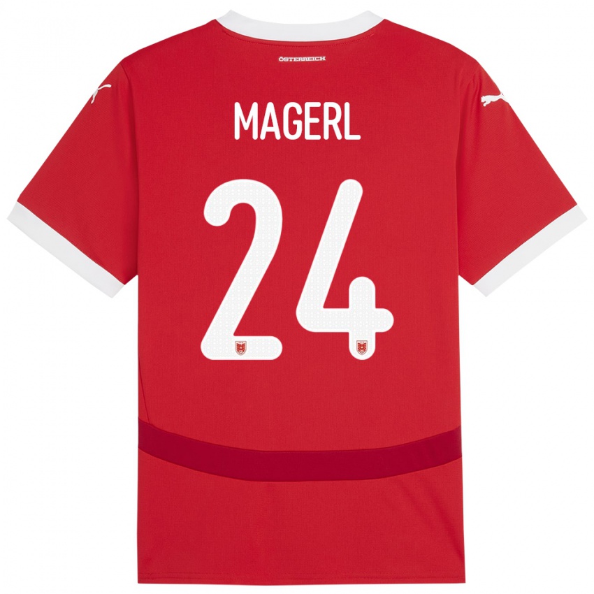 Kinder Österreich Julia Magerl #24 Rot Heimtrikot Trikot 24-26 T-Shirt Österreich