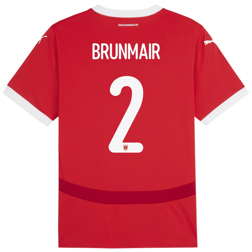 Kinder Österreich Livia Brunmair #2 Rot Heimtrikot Trikot 24-26 T-Shirt Österreich