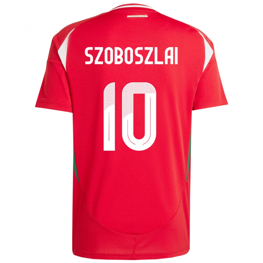 Kinder Ungarn Dominik Szoboszlai #10 Rot Heimtrikot Trikot 24-26 T-Shirt Österreich