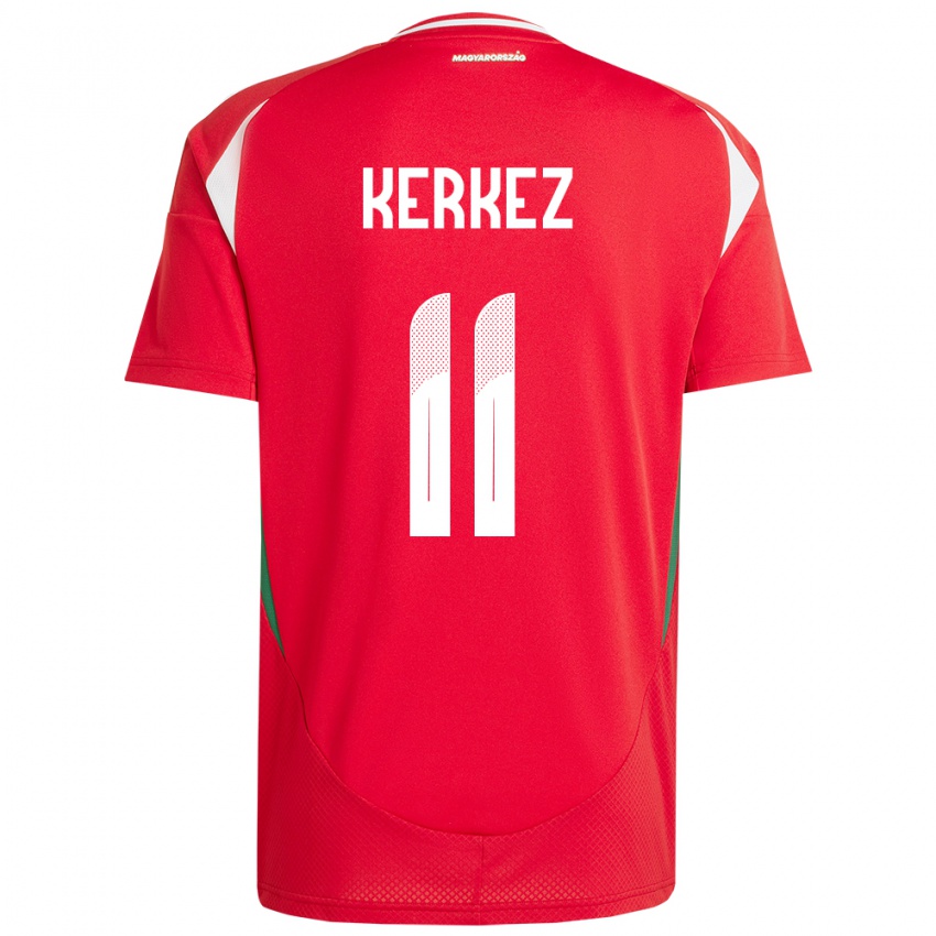 Kinder Ungarn Milos Kerkez #11 Rot Heimtrikot Trikot 24-26 T-Shirt Österreich