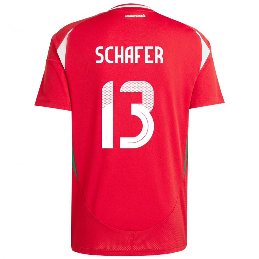 Kinder Ungarn András Schäfer #13 Rot Heimtrikot Trikot 24-26 T-Shirt Österreich