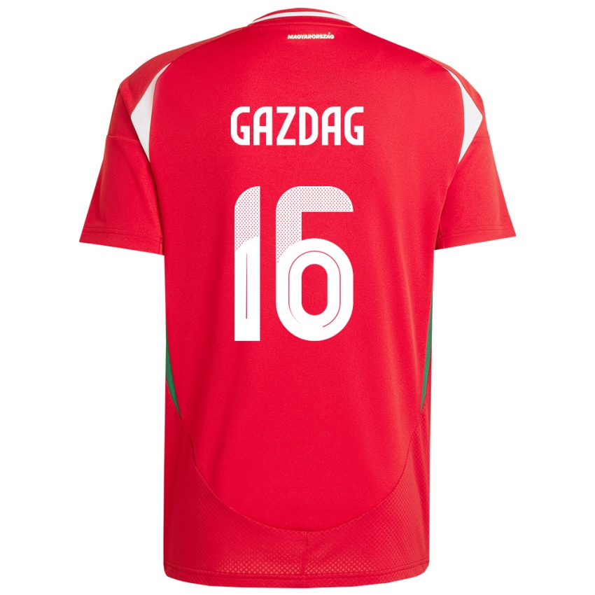 Kinder Ungarn Dániel Gazdag #16 Rot Heimtrikot Trikot 24-26 T-Shirt Österreich