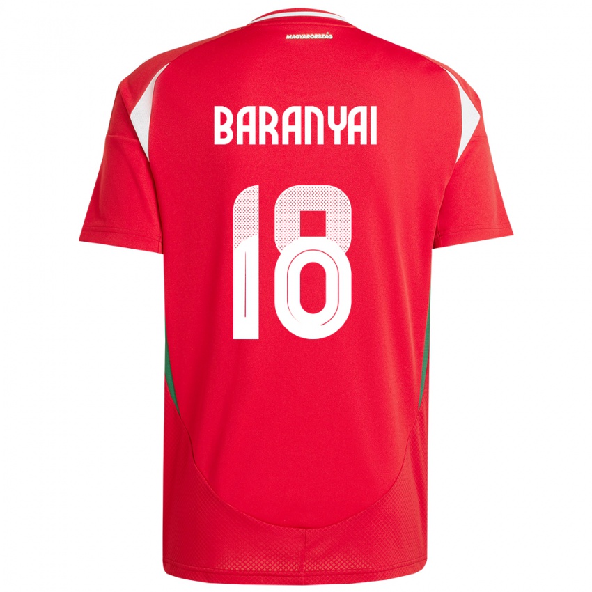 Kinder Ungarn Nimród Baranyai #18 Rot Heimtrikot Trikot 24-26 T-Shirt Österreich