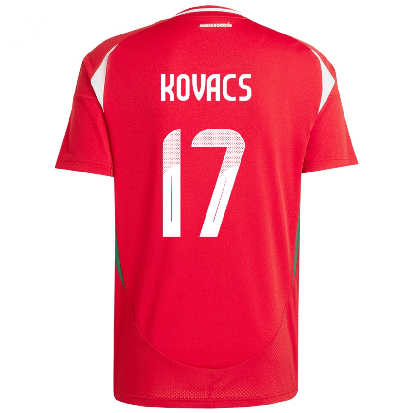 Kinder Ungarn Mátyás Kovács #17 Rot Heimtrikot Trikot 24-26 T-Shirt Österreich