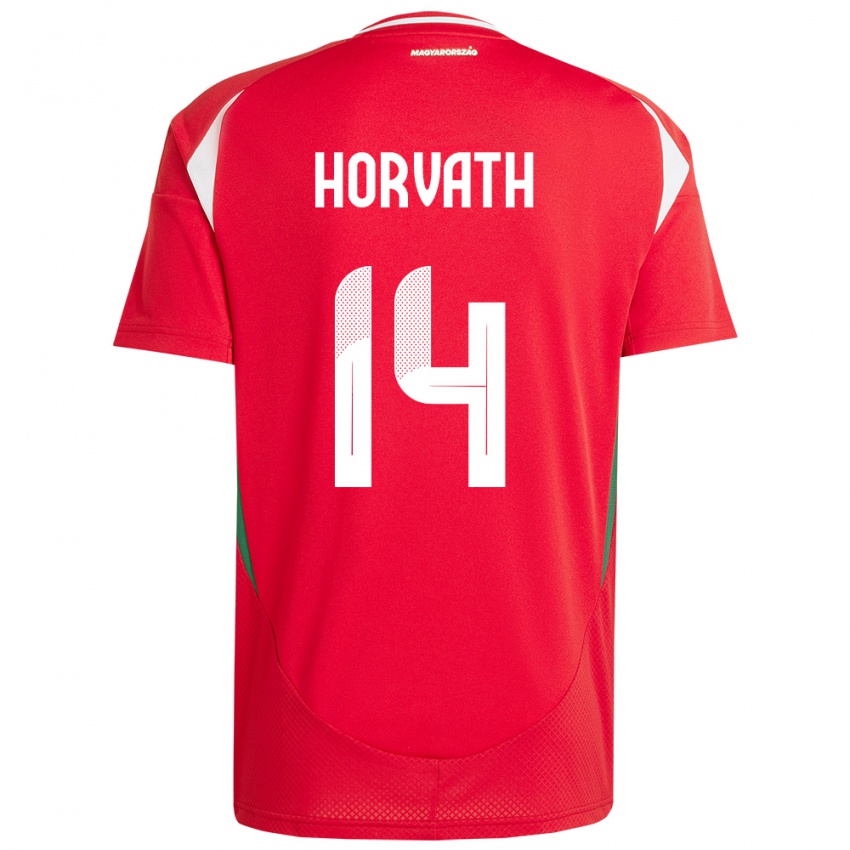 Kinder Ungarn Artúr Horváth #14 Rot Heimtrikot Trikot 24-26 T-Shirt Österreich