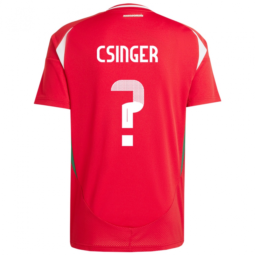 Kinder Ungarn Márk Csinger #0 Rot Heimtrikot Trikot 24-26 T-Shirt Österreich
