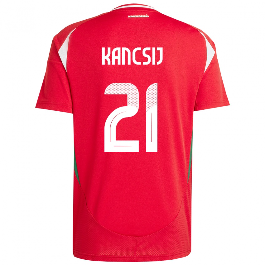 Kinder Ungarn Artúr Kancsij #21 Rot Heimtrikot Trikot 24-26 T-Shirt Österreich