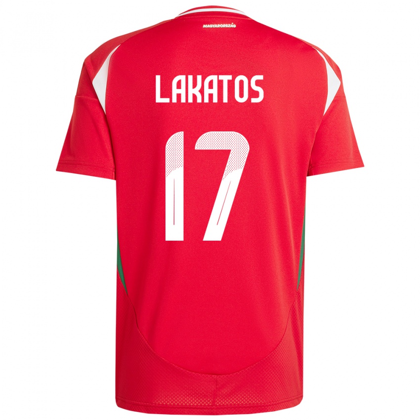 Kinder Ungarn Noel Lakatos #17 Rot Heimtrikot Trikot 24-26 T-Shirt Österreich