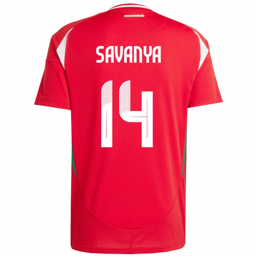 Kinder Ungarn Csilla Savanya #14 Rot Heimtrikot Trikot 24-26 T-Shirt Österreich