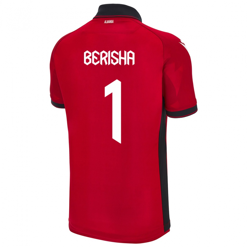 Kinder Albanien Etrit Berisha #1 Rot Heimtrikot Trikot 24-26 T-Shirt Österreich