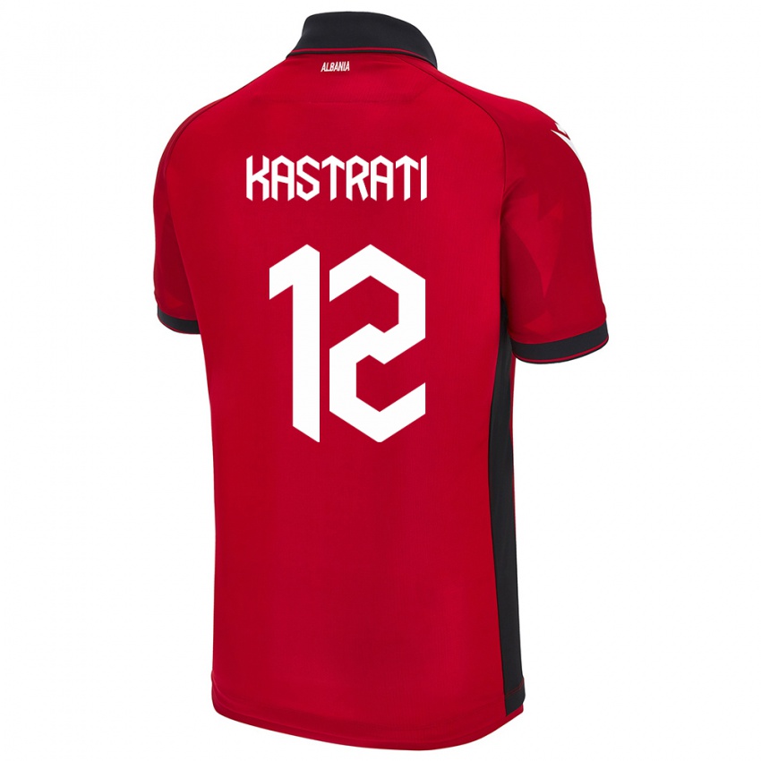 Kinder Albanien Elhan Kastrati #12 Rot Heimtrikot Trikot 24-26 T-Shirt Österreich