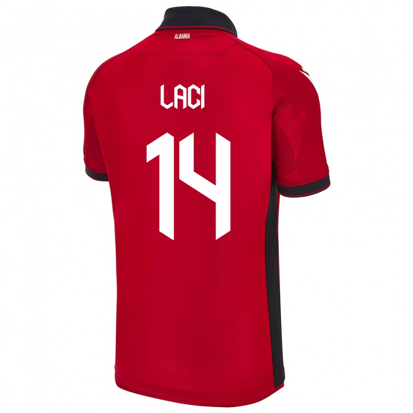 Kinder Albanien Qazim Laci #14 Rot Heimtrikot Trikot 24-26 T-Shirt Österreich