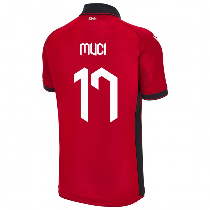 Kinder Albanien Ernest Muci #17 Rot Heimtrikot Trikot 24-26 T-Shirt Österreich