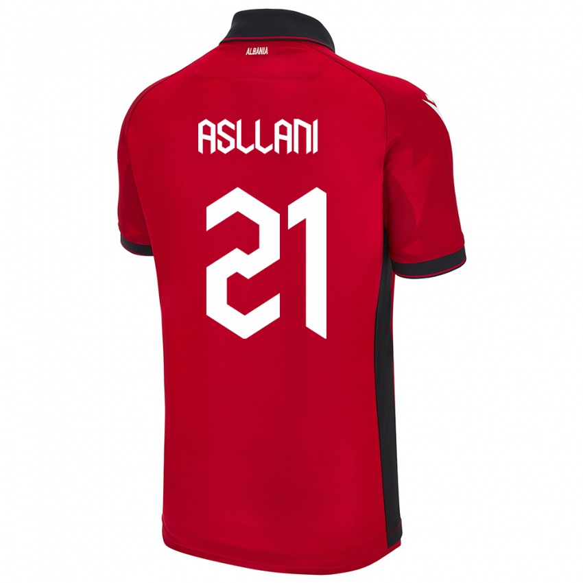 Kinder Albanien Kristjan Asllani #21 Rot Heimtrikot Trikot 24-26 T-Shirt Österreich