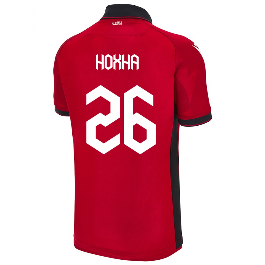 Kinder Albanien Arbër Hoxha #26 Rot Heimtrikot Trikot 24-26 T-Shirt Österreich