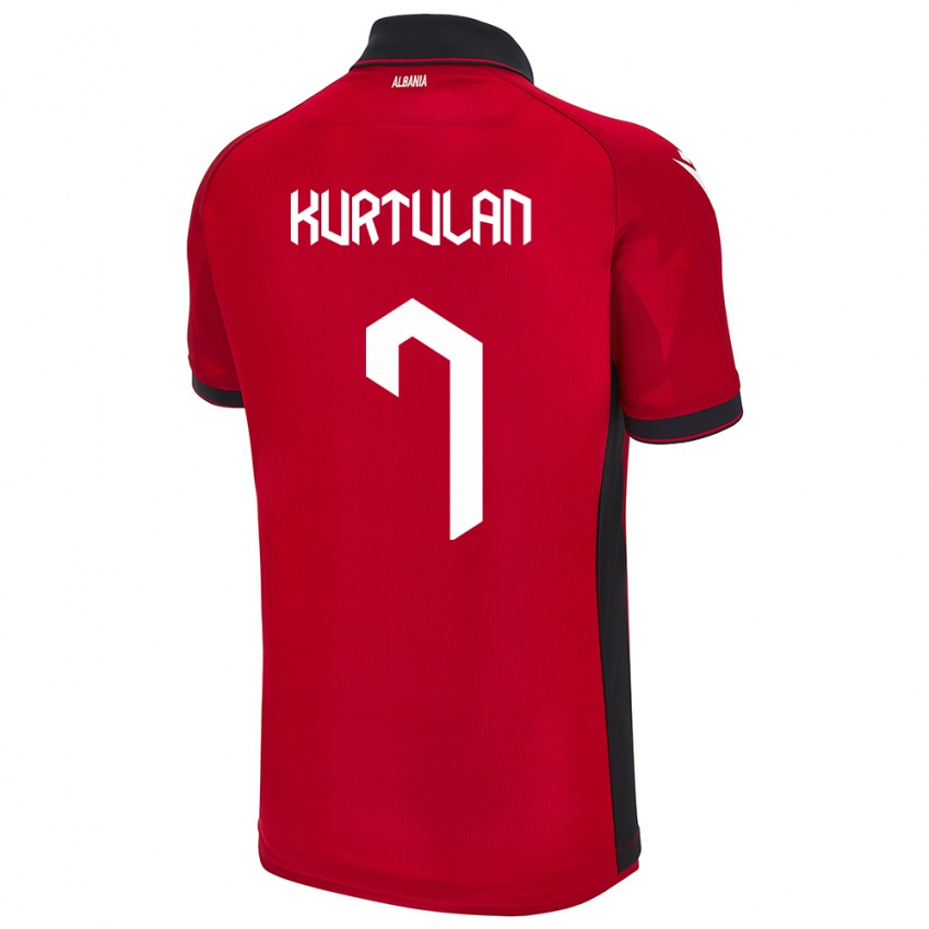 Kinder Albanien Arda Kurtulan #7 Rot Heimtrikot Trikot 24-26 T-Shirt Österreich