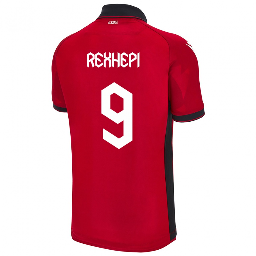 Kinder Albanien Arlind Rexhepi #9 Rot Heimtrikot Trikot 24-26 T-Shirt Österreich