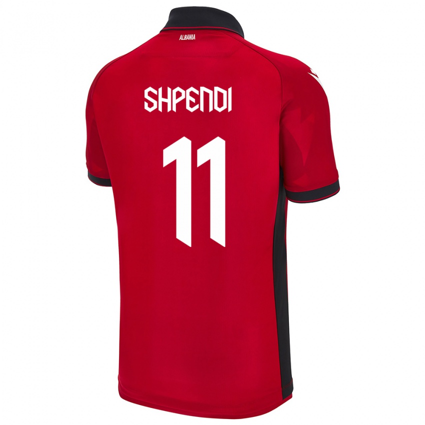 Kinder Albanien Stiven Shpendi #11 Rot Heimtrikot Trikot 24-26 T-Shirt Österreich