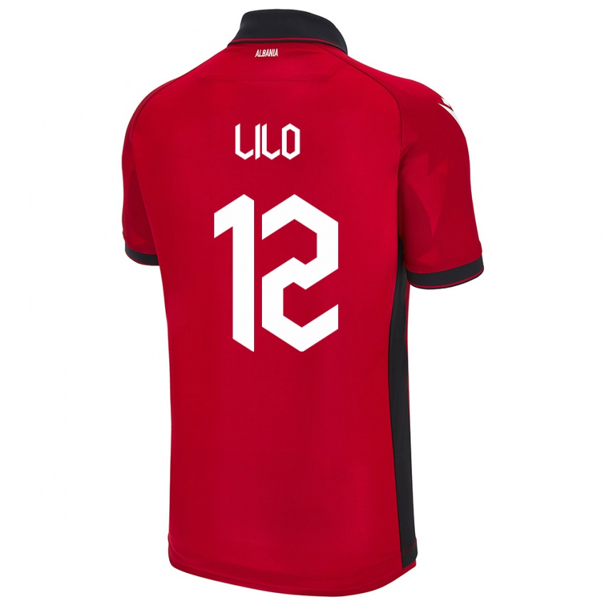 Kinder Albanien Klidman Lilo #12 Rot Heimtrikot Trikot 24-26 T-Shirt Österreich