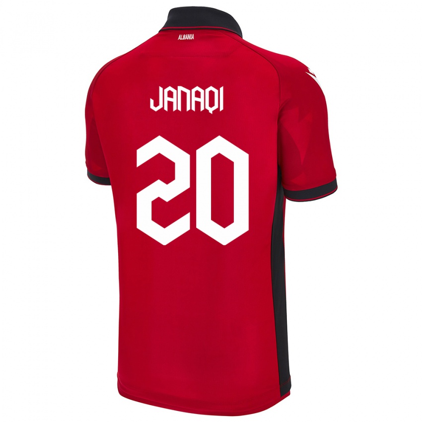 Kinder Albanien Dejvid Janaqi #20 Rot Heimtrikot Trikot 24-26 T-Shirt Österreich